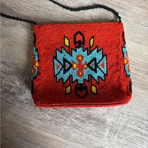 Vintage 1993 Gammon Shire Beaded Southwest Motif shoulder bag